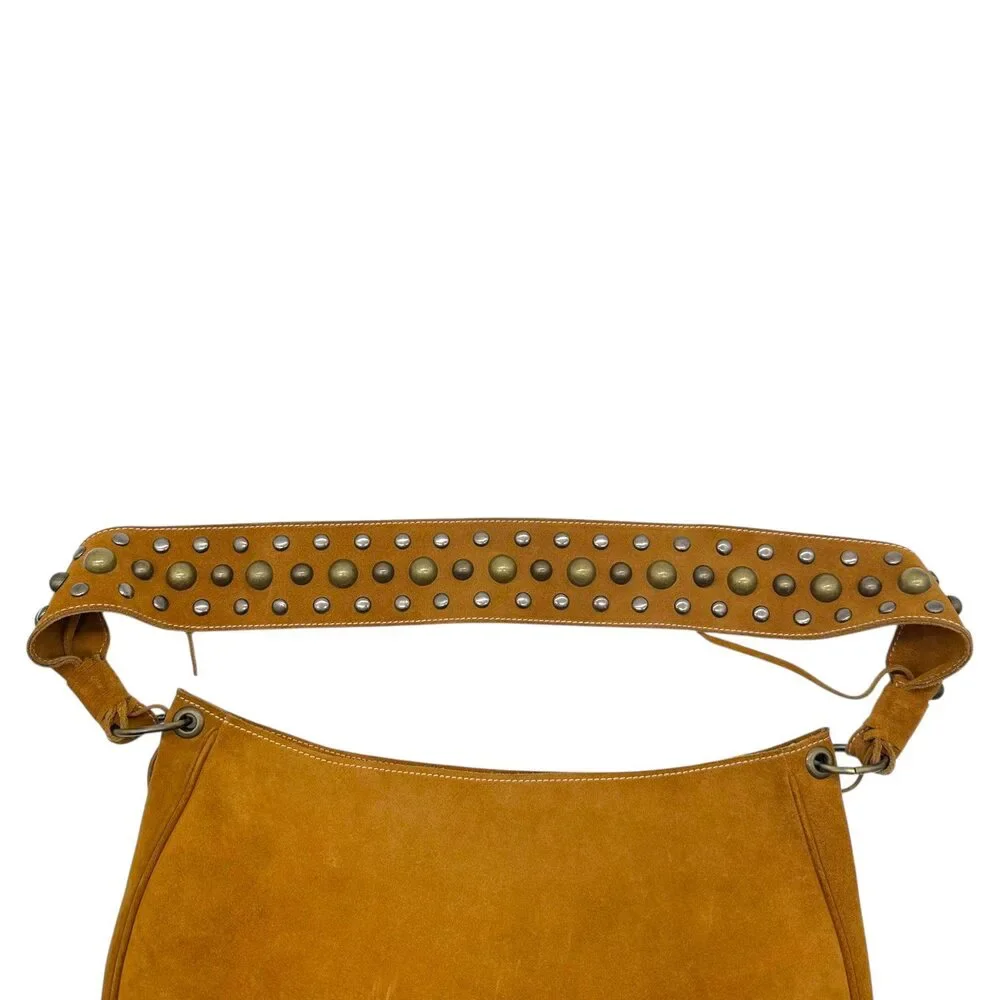 Dolce & Gabbana Tan Suede Studded Hobo Bag - Picture 6 of 11